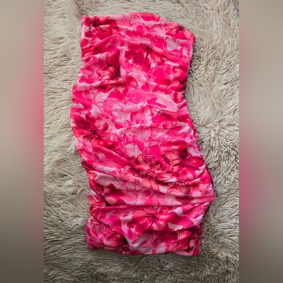 Split Hem Strapless Tube Bodycon Dress #1032 - Picture 3 of 9